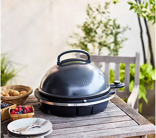 Make Your Selection: GreenPan 2-in-1 Portable Indoor/Outdoor Electric Grill w/Griddle Plate | QVC