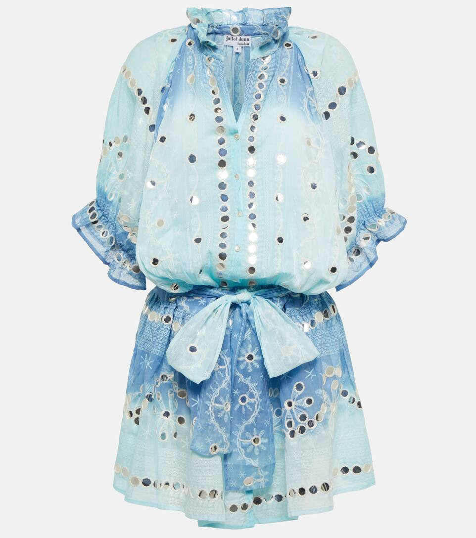 Ruffled embellished cotton minidress | Mytheresa (US/CA)