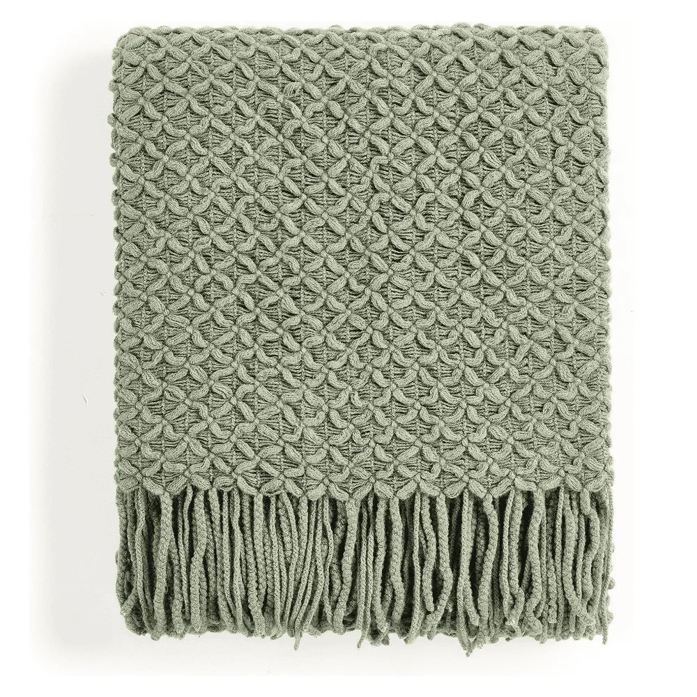 CREVENT Farmhouse Boho Knitted Throw Blanket for Couch Sofa Chair Bed Home Decoration, Soft Warm ... | Walmart (US)