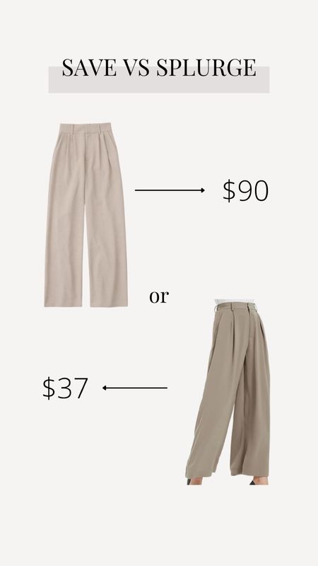 SAVE vs SPLURGE // Trouser Edition! I recently purchased the Abercrombie trousers and they’re amazing! So soft and flattering! Amazon has a super similar version that look very comfortable and good quality as well for a great price point! 

#LTKSeasonal #LTKunder100 #LTKstyletip