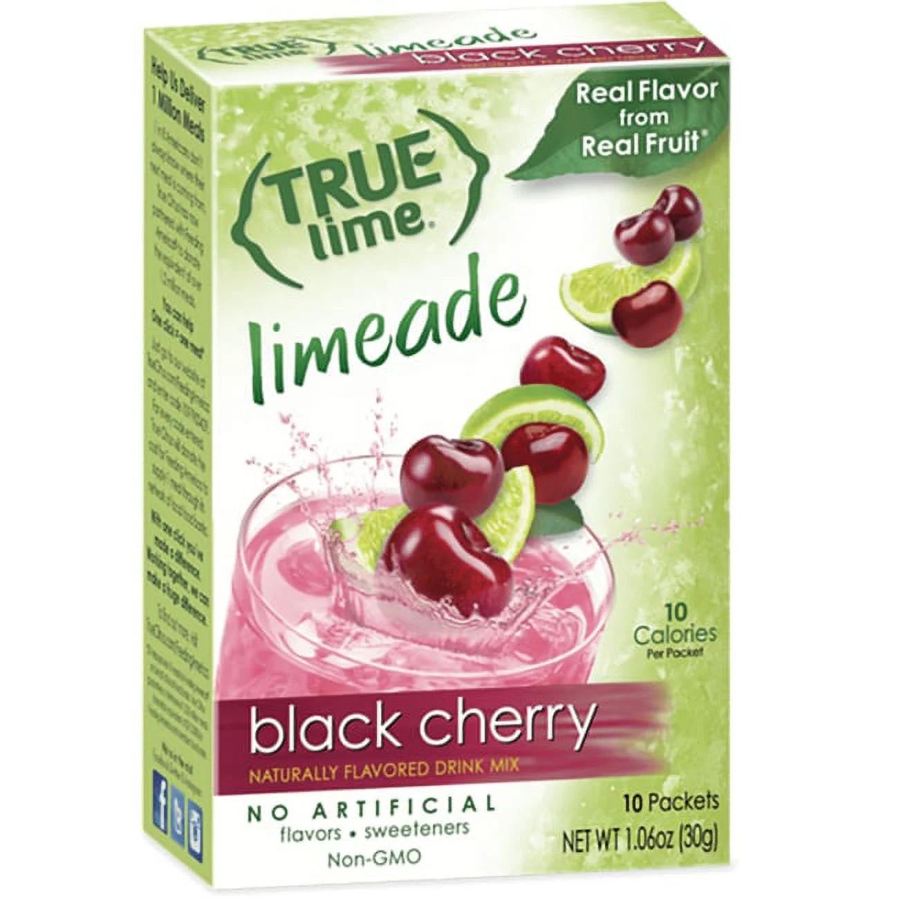 (10 Packets) True Lime Black Cherry Limeade Stevia Sweetened, On-The-Go, Caffeine Free Powdered D... | Walmart (US)
