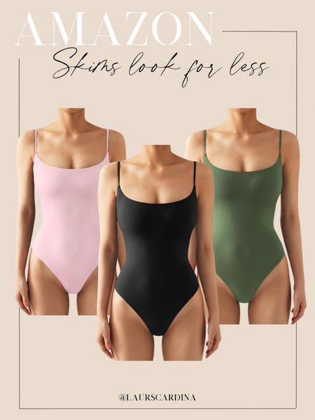 These Amazon spaghetti strap bodysuits are a great look for less for Skims! They come in several colors. 

Look for less, designer inspired, bodysuit, summer top

#LTKstyletip #LTKfindsunder50