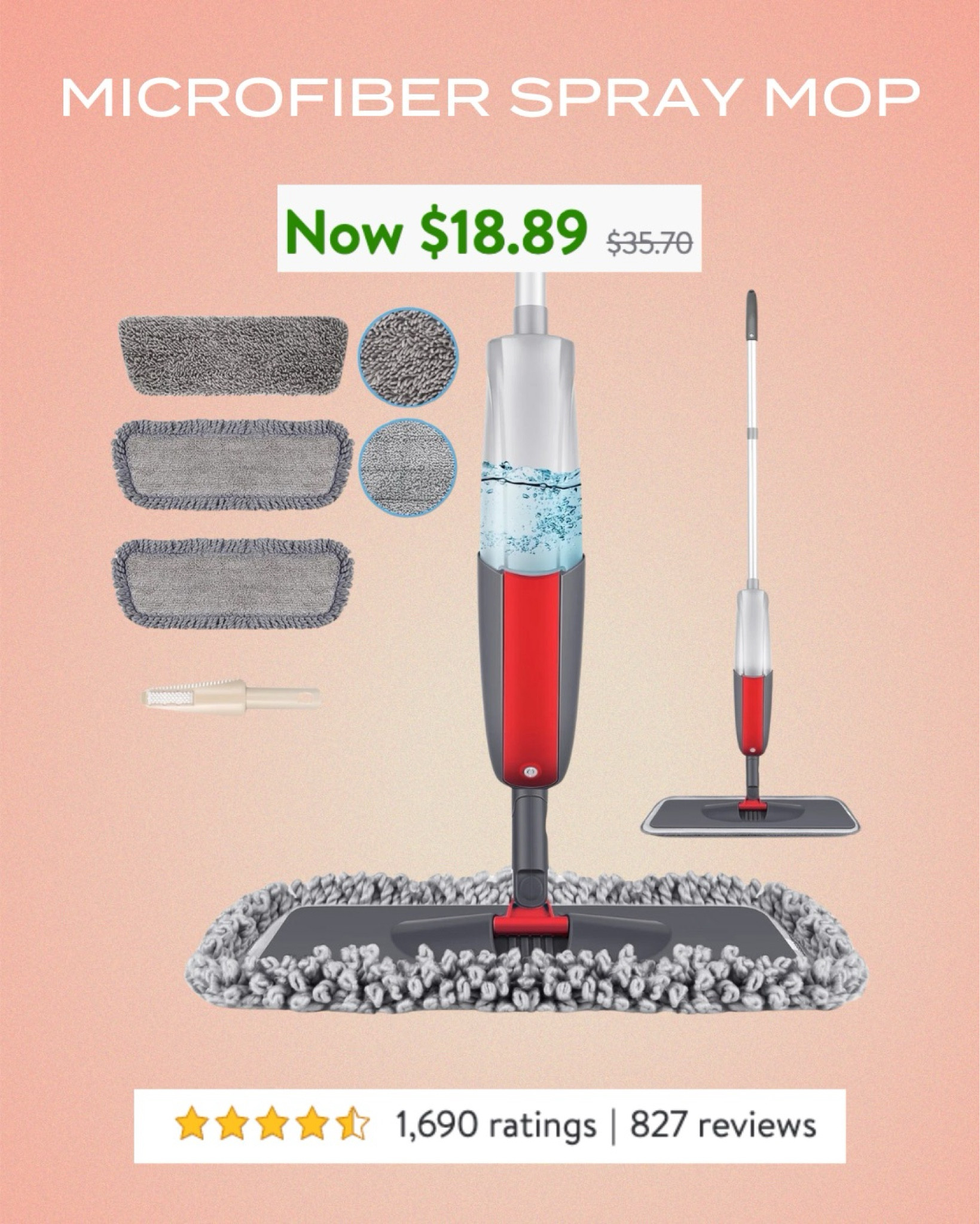 Walmart Spray Mop on sale for under $20! #walmart 

#LTKSaleAlert #LTKFindsUnder50 #LTKGiftGuide