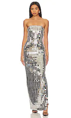 retrofete Imani Dress in Black & Silver from Revolve.com | Revolve Clothing (Global)