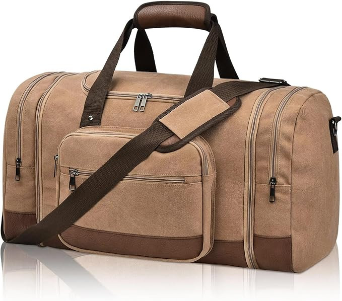 Litvyak Duffle Bag for Travel, 50L Canvas Travel Duffel Bags Overnight Weekend Gym Carry On Lugga... | Amazon (US)