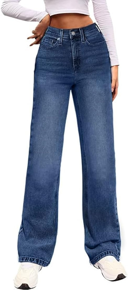 Genleck Women Loose Ripped Boyfriends Jeans High Waist Baggy Denim Pants Distressed Wide Leg Jean... | Amazon (US)