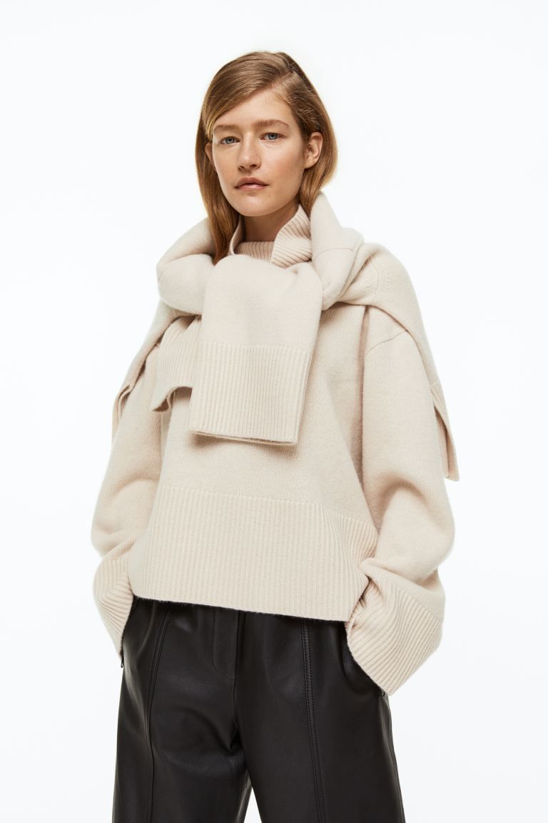 Oversized polo-neck wool-blend jumper | H&M (UK, MY, IN, SG, PH, TW, HK)