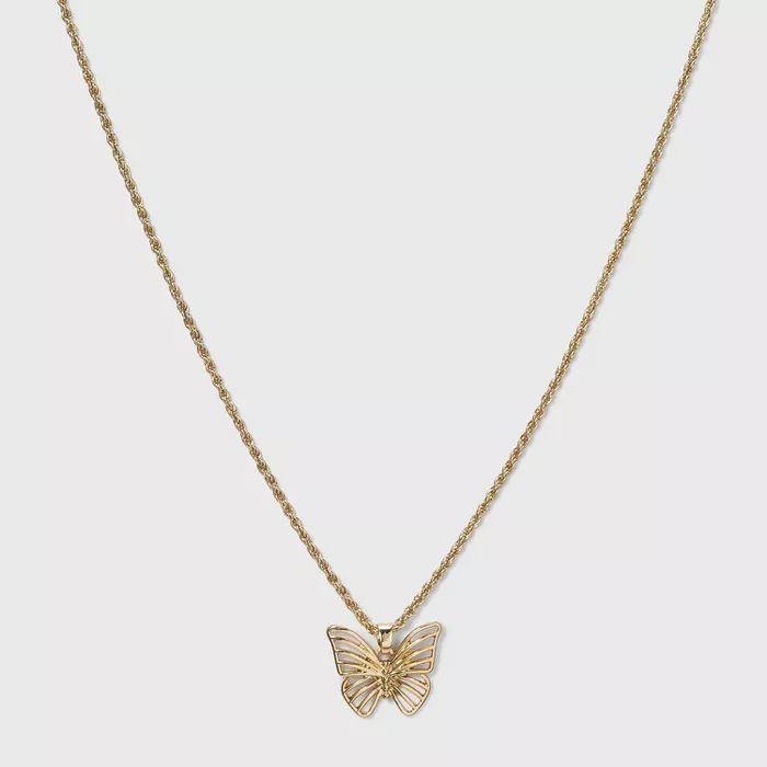 SUGARFIX by BaubleBar Butterfly Pendant Necklace - Gold | Target