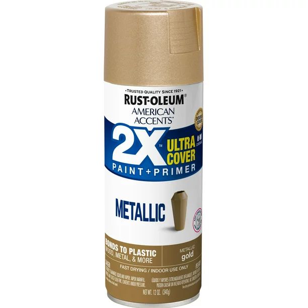 Gold, Rust-Oleum American Accents 2X Ultra Cover Metallic Spray Paint, 11 oz | Walmart (US)