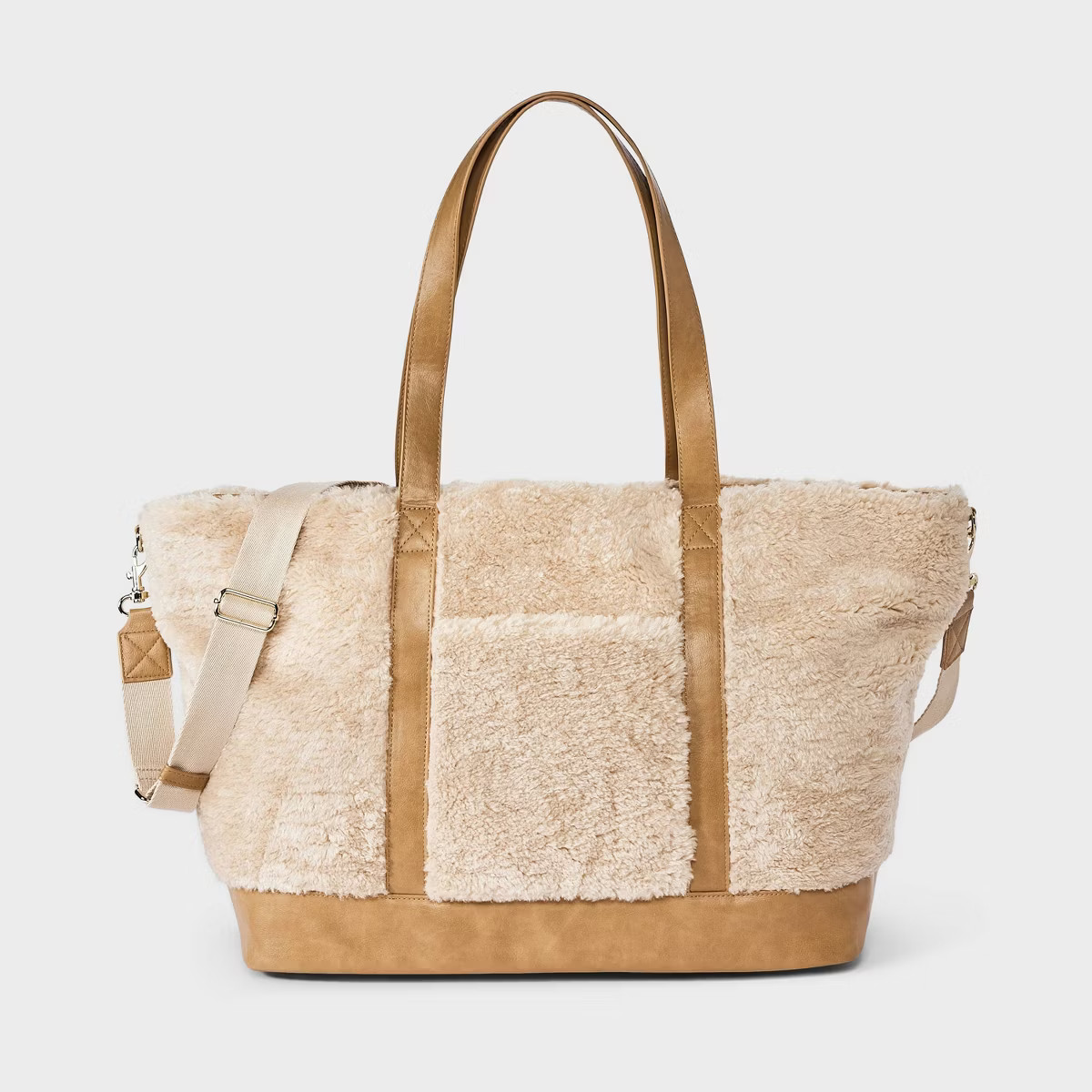 Faux Shearling Weekender Bag - Universal Thread\u2122 Tan | Target