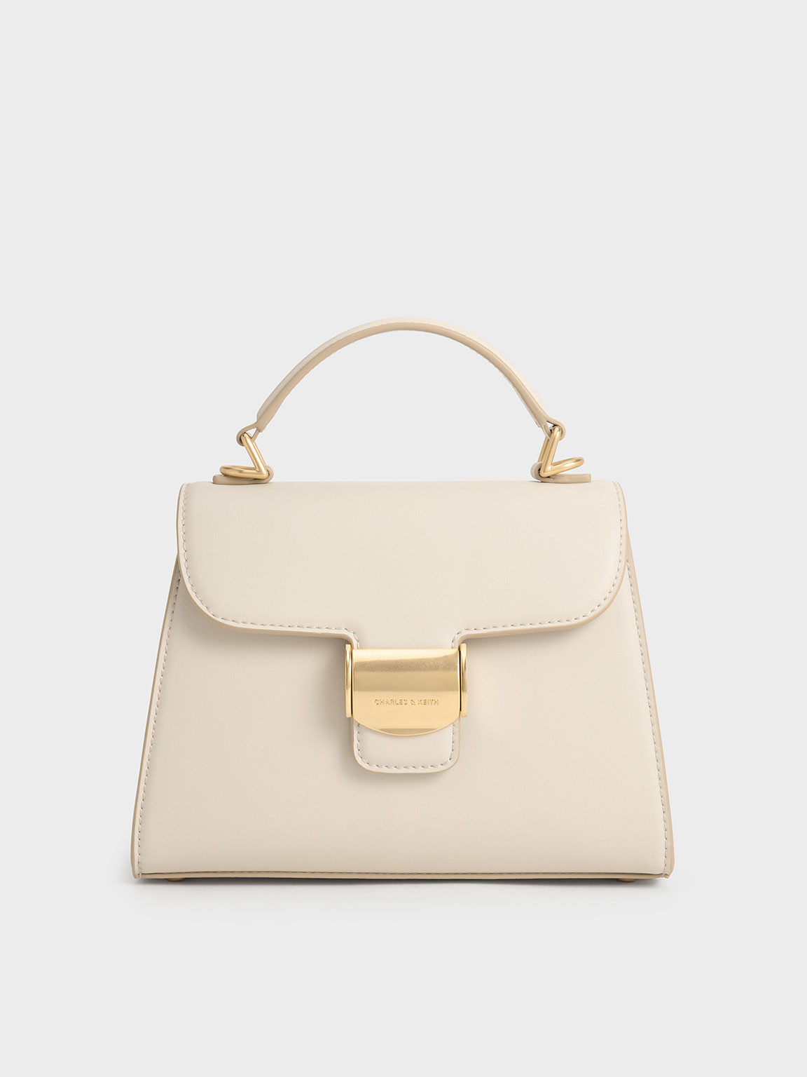 Violetta Trapeze Top Handle Bag
    
         - Beige | Charles & Keith EU