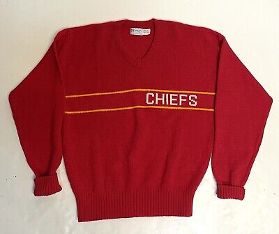 vintage kansas city chiefs knit seeater cliff engle large/xl  | eBay | eBay US