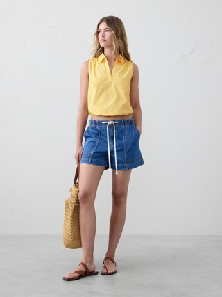 Poplin Collared Top | Banana Republic Factory