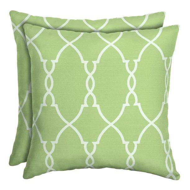 Better Homes & Gardens Green Trellis 16 x 16 in. Outdoor Toss Pillow w EnviroGuard, Set of 2 | Walmart (US)