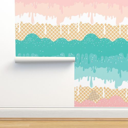 Pastel Rainbow Icecream  Wallpaper bymichelleaitchison | Spoonflower
