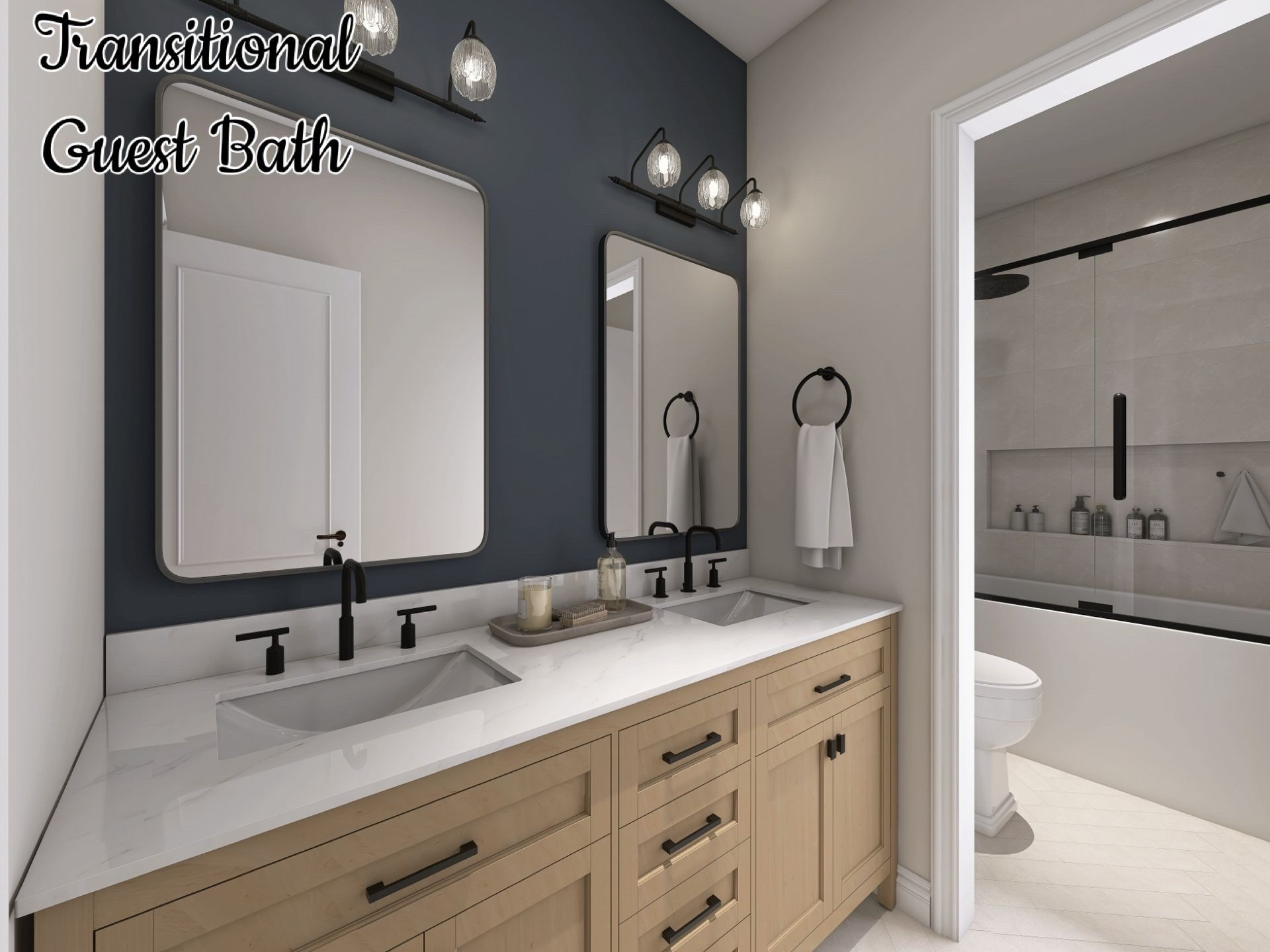 Designed by Olivia
Transitional Guest Bath 

#LTKmomlife #LTKHome #LTKSeasonal