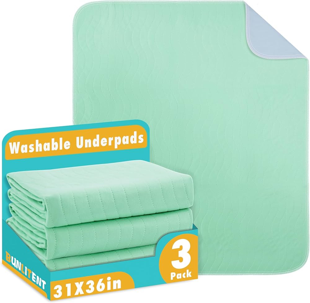 Washable Underpads, 31" x 36", 3 Pack - Heavy Absorbency Reusable Bedwetting Incontinence Pads fo... | Amazon (US)