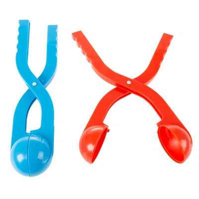 Set of 2 Snowball Maker Tools - Winter Outdoor Toy with Handle for Shaping Snowballs - Fun Snow Toys for Kids and Adults by Hey Play (Red and Blue) | Wayfair North America