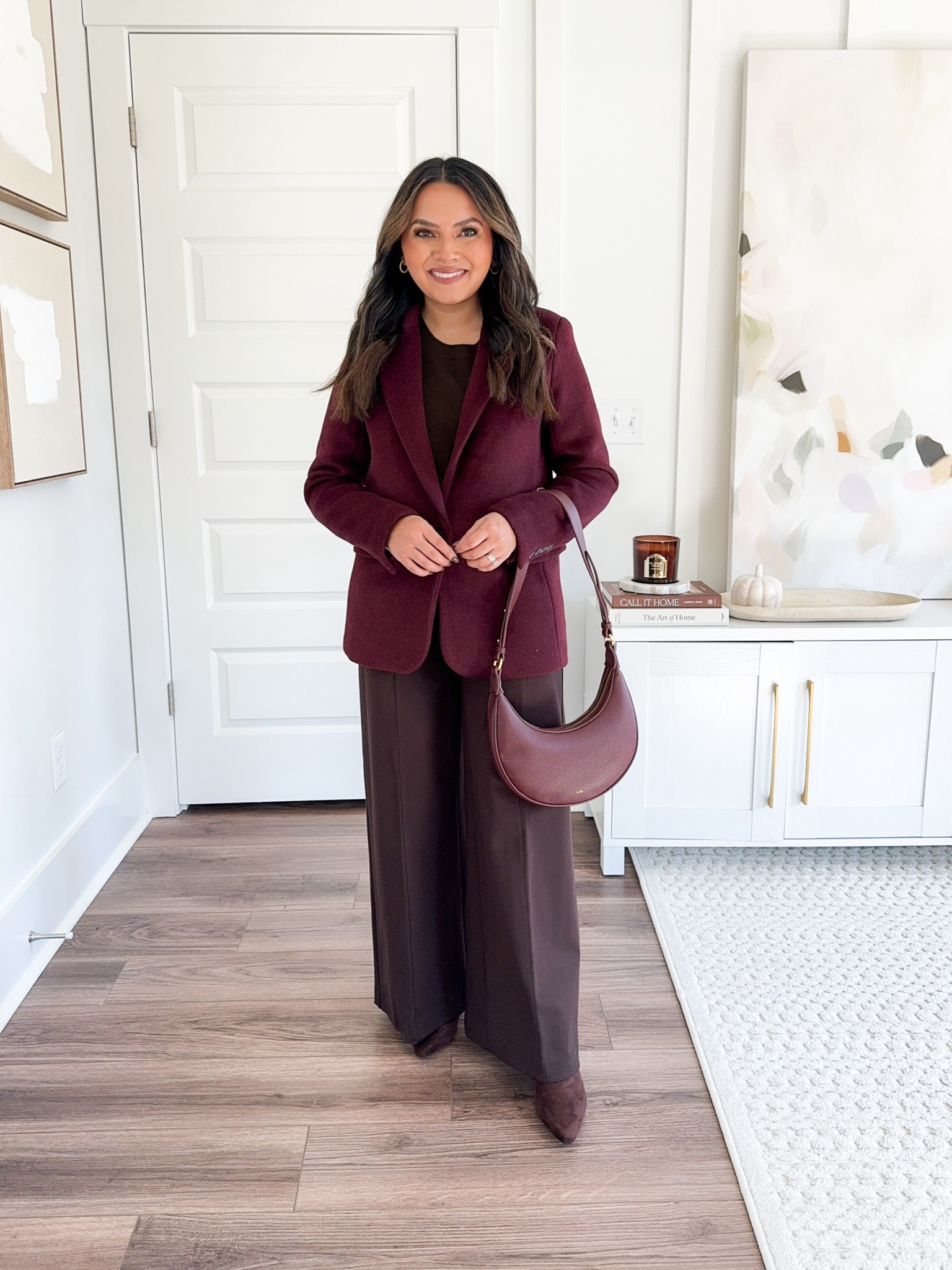 Styling boots with workwear!
Burgundy blazer size xxs TTS
Brown cashmere sweater size xs TTS - use code RACHEL25 for 25% off
Brown flare pants size 2 petite TTS
Brown boots size 5.5 TTS

Workwear 
Work outfit
Office outfit
Fall outfit 
Fall style
Fall dress 
Fall fashion 
Thanksgiving outfit 
Christmas outfit 
Holidays 

Honey Sweet Petite 
Honeysweetpetite 


#LTKWorkwear #LTKSaleAlert #LTKStyleTip