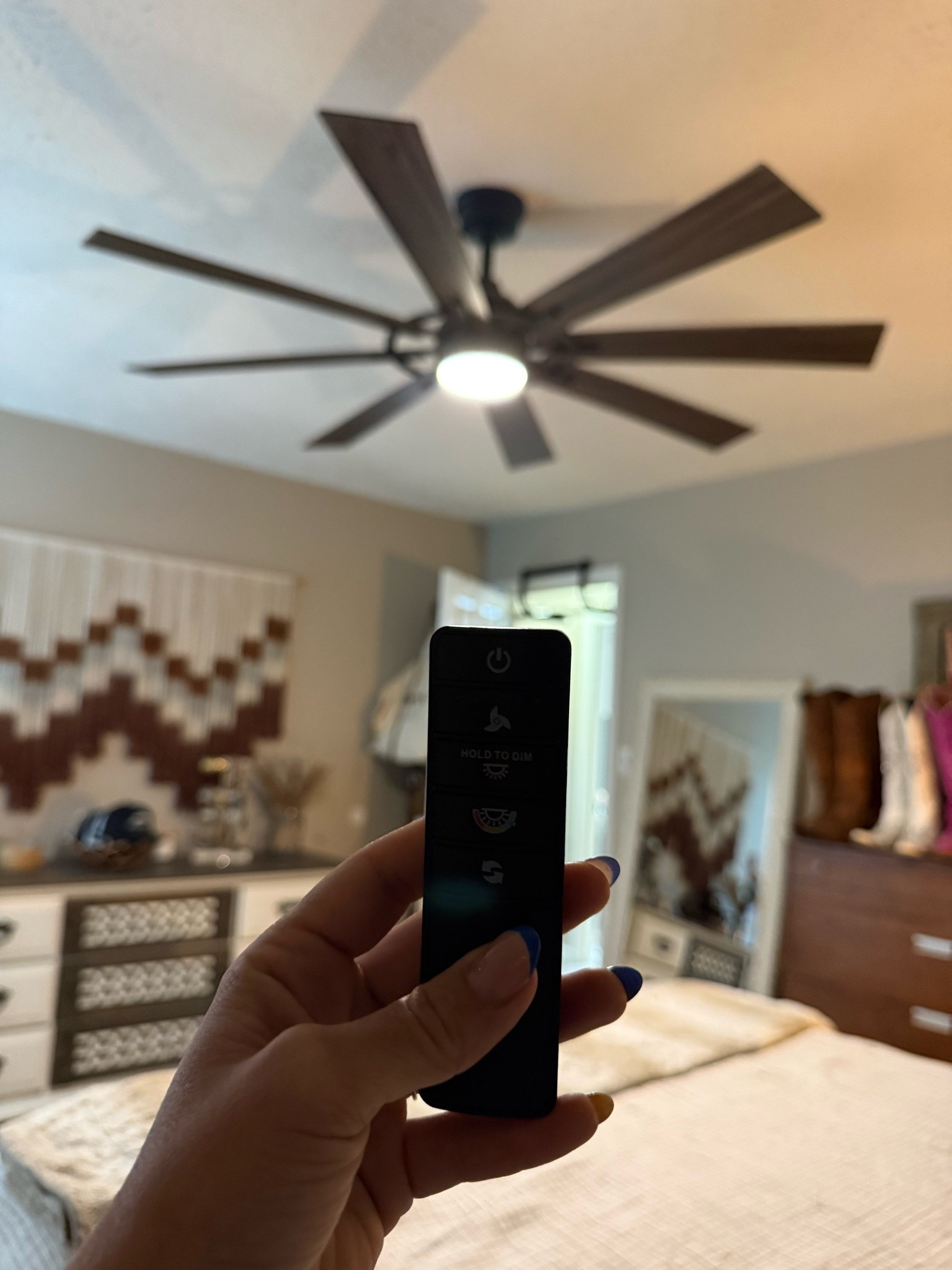 My amazinggggg ceiling fan with several color, fan speed options!

#LTKHome