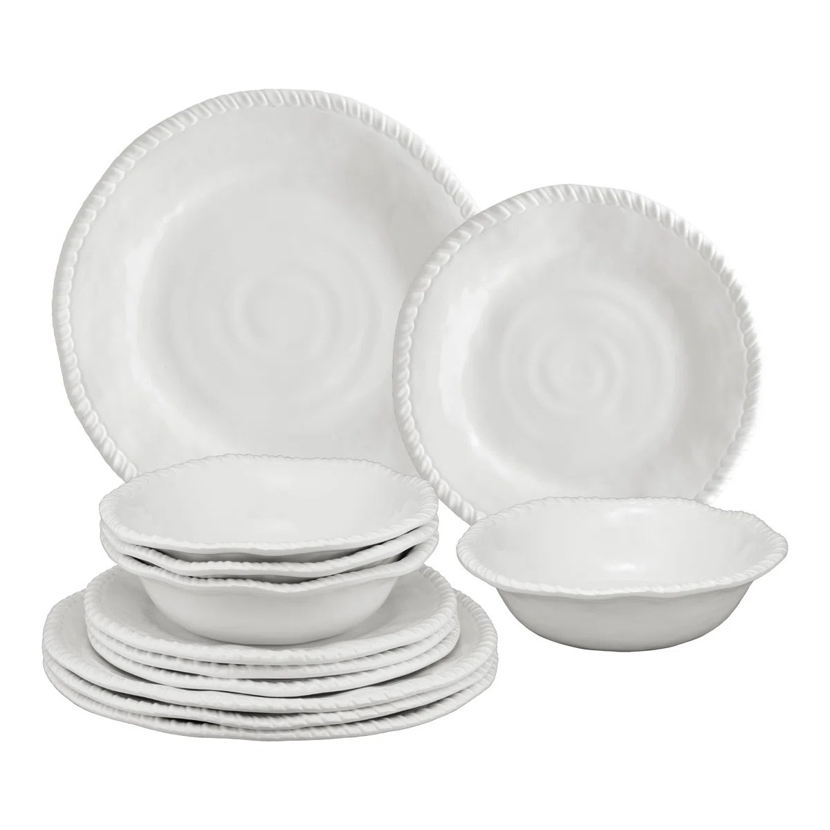 Atalissa 12 Piece Melamine Dinnerware Set, Service for 4 (Set of 12) | Wayfair North America
