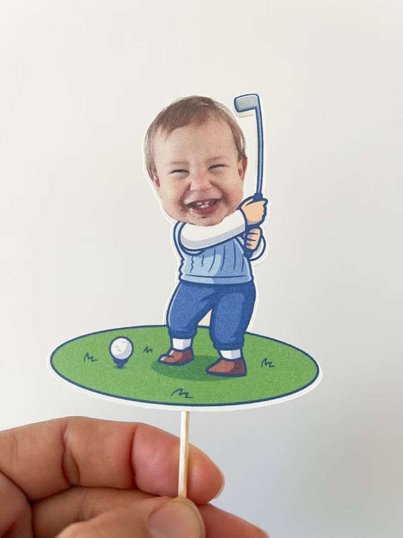 Golfer Cupcake Topper Custom Photo Golf Cupcake Topper Hole - Etsy | Etsy (US)