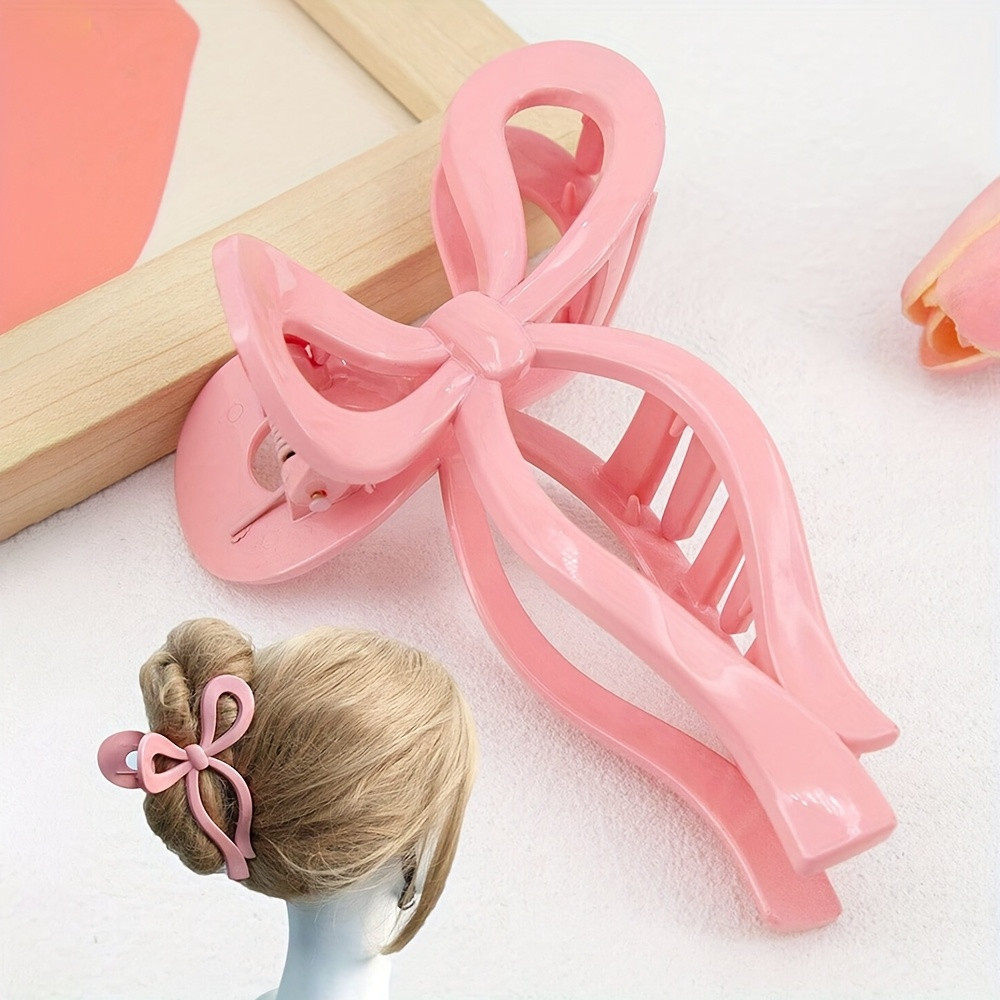 extra large pink bowknot hair claw clip polyester woven - Temu | Temu Affiliate Program