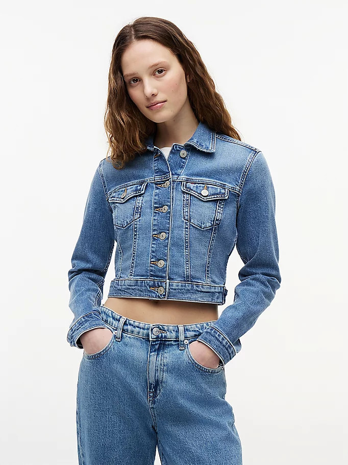 Slim Cropped Denim Trucker Jacket | Tommy Hilfiger UK