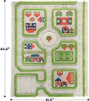IVI Thick 3D Childrens Play Mat & Rug in A Colorful Town Design for Kids with Soccer Field, Car P... | Amazon (US)