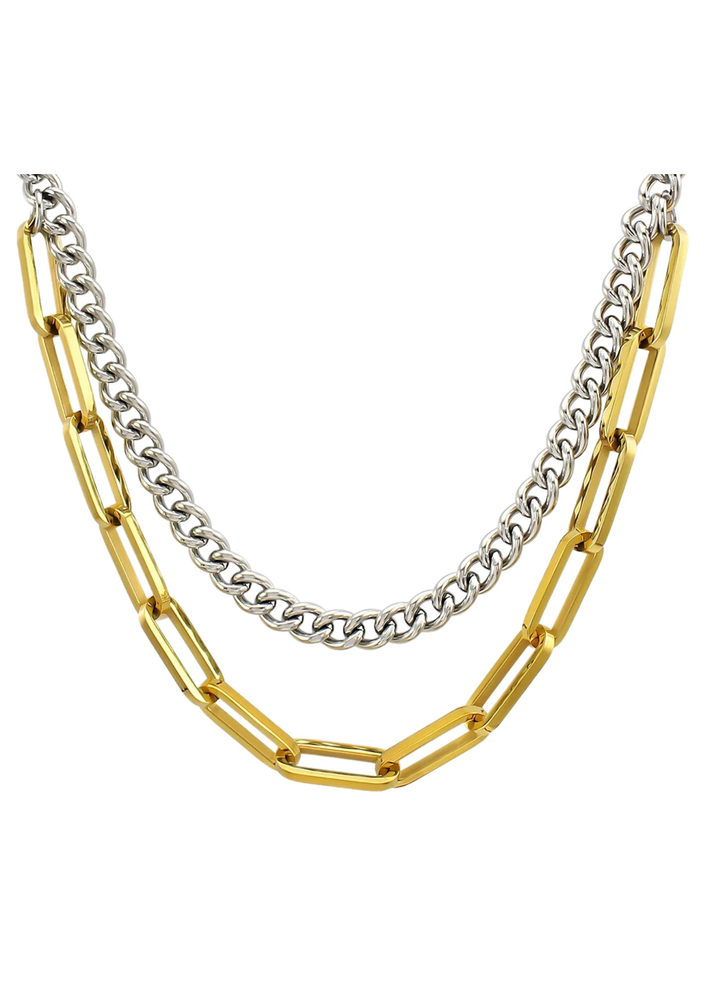 Stacked Two Toned Necklace | hjane jewels