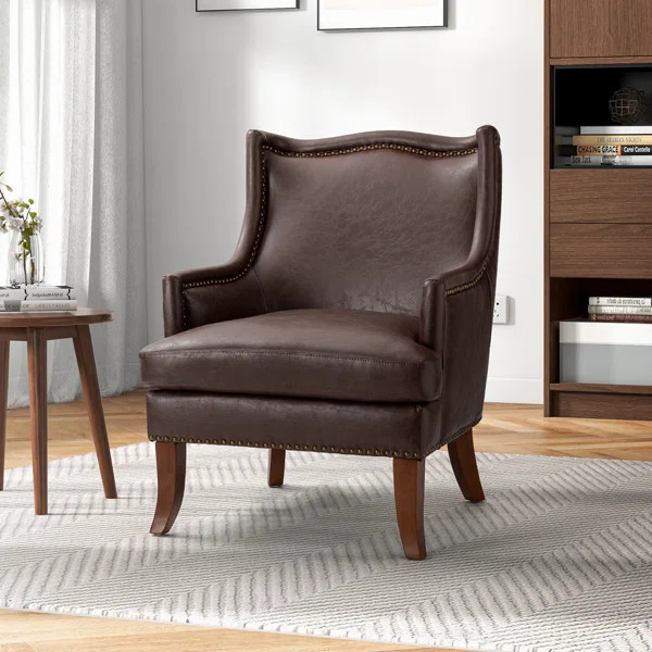 Annalecia Vegan Leather Wing Back Armchair | Wayfair North America