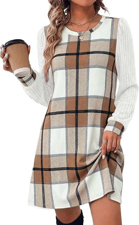 OFEEFAN Womens Long Sleeve Tunic Dresses 2026 Sweater Dress Fall Winter | Amazon (US)