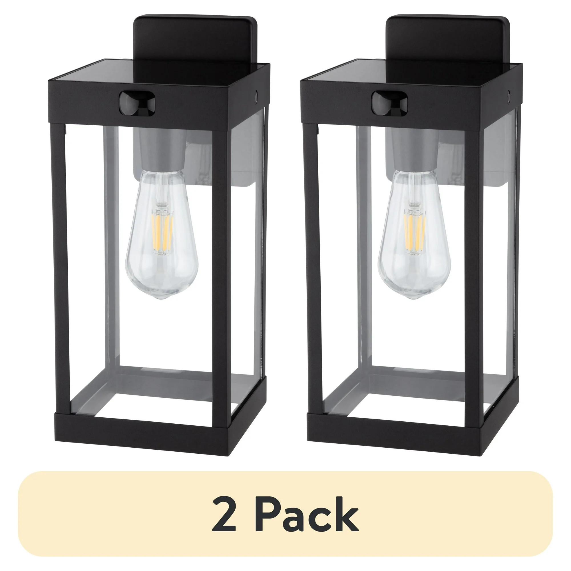 Better Homes & Gardens Solar Dusk to Dawn Decorative Outdoor LED Light, Metal, Glass, 200 Lumens | Walmart (US)