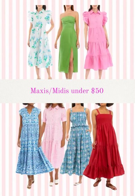 Maxi and midi dresses for spring and summer girly grandmillenial outfits! All under $50 and some under $40 

#LTKsalealert #LTKSeasonal #LTKfindsunder50