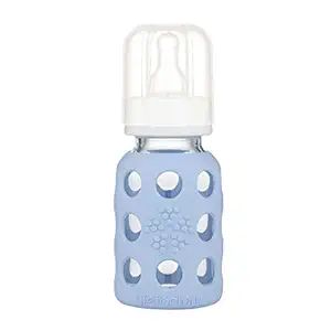 Lifefactory Glass Baby Bottle with Stage 1 Nipple and Protective Silicone Sleeve Blanket 4 Oz | Amazon (US)