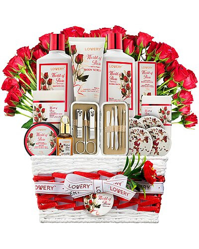 Red Rose 35pc Bath & Body Spa Gift | Gilt & Gilt City