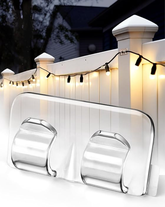 Hooks for Outdoor String Lights Clips: 26Pcs Heavy Duty Light Hook with Waterproof Adhesive Strip... | Amazon (US)