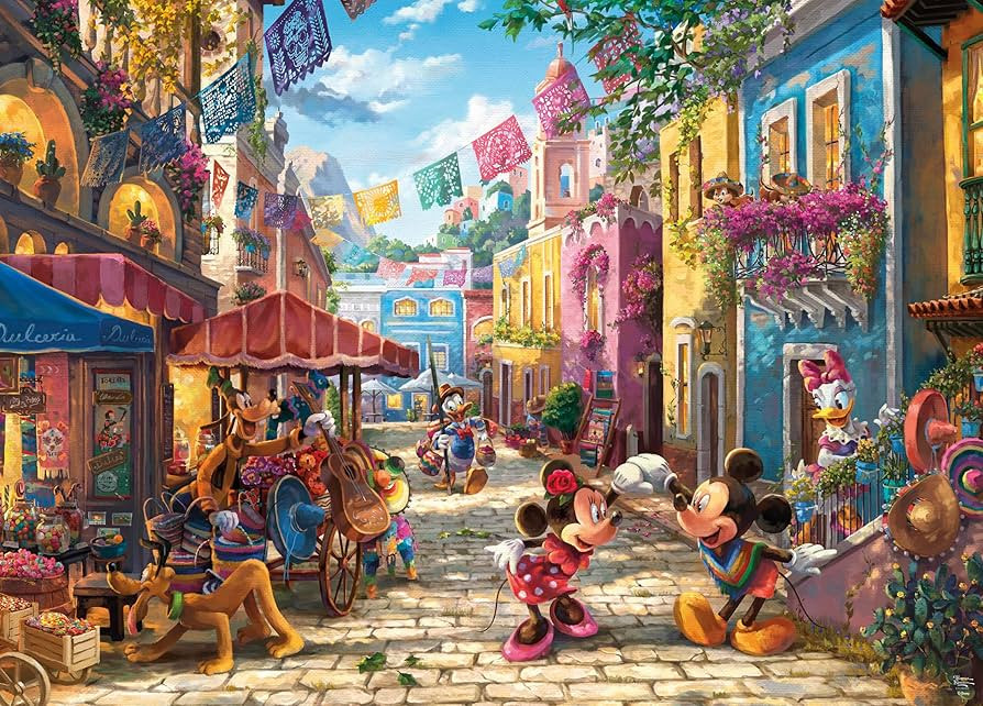 Ceaco - Thomas Kinkade - Disney - Mickey and Minnie in Mexico - 1000 Piece Jigsaw Puzzle | Amazon (US)