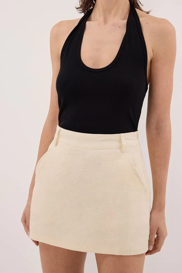 EVIE STRAW LINEN SKORT | DISSH