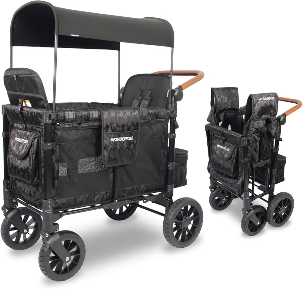 WONDERFOLD W2 Luxe Double Stroller Wagon (2 Seater) - Collapsible Wagon Stroller with Seats with ... | Amazon (US)