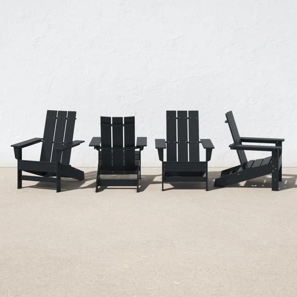 Ratcliff High-Density Polyethylene (HDPE) Outdoor Adirondack Chair Set (Set of 4) | Wayfair North America