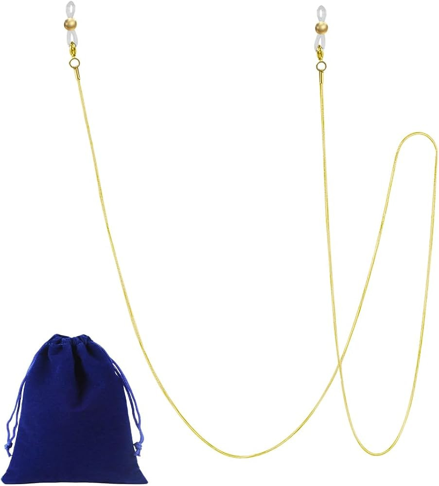 ZXZone Stainless Steel Eyeglass Chain Mask Chain Sunglasses Strap Holder Reading Glasses Retainer Eye Glasses Holders Around Neck (gold) | Amazon (US)