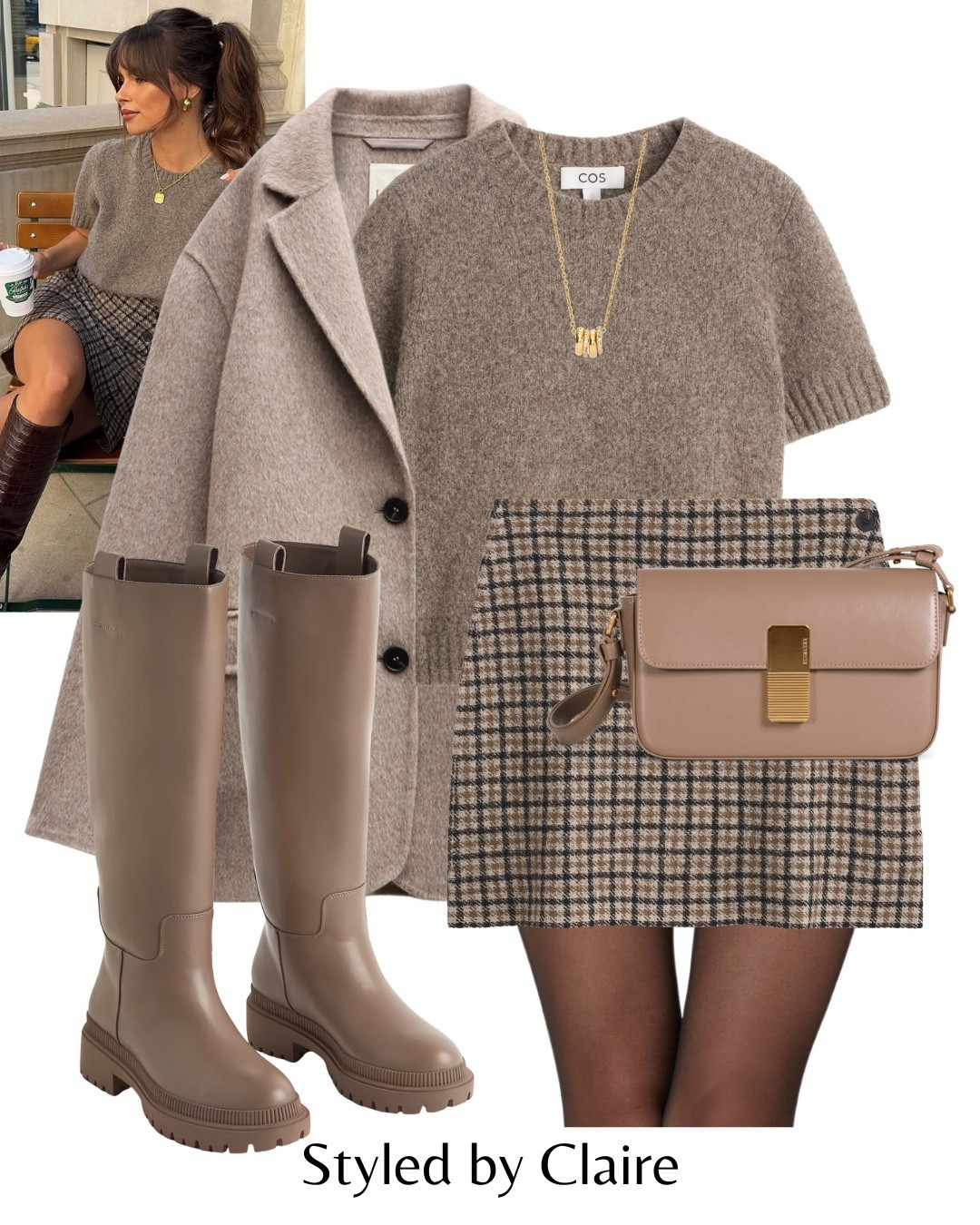 Forever Chic Inspo🙋🏽‍♀️
Tags: hush wool oversized blazer brown knee high boots H&M cos alpaca knit sweater jumper taupe melange griege checked skirt tights calzedonia fashion autumn transitional inspo outfit ideas chic women’s style city break office work wear capsule wardrobe ateliers Augusta leather bag

#LTKautumn #LTKshoes #LTKstyletip