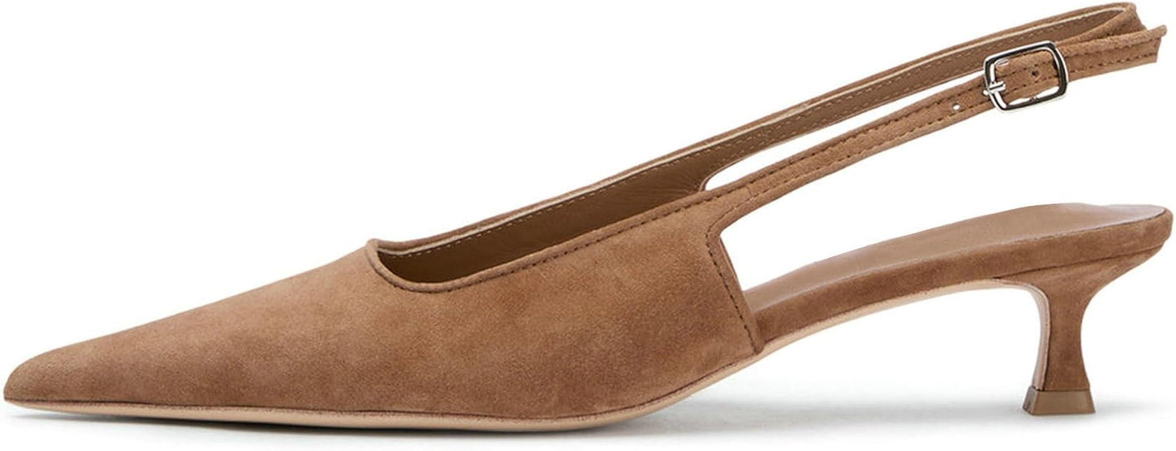 KysBloes Pointed Toe Slingback Kitten Heels for Women Low Heel Pointed Toe Pumps Formal Dress Sho... | Amazon (US)