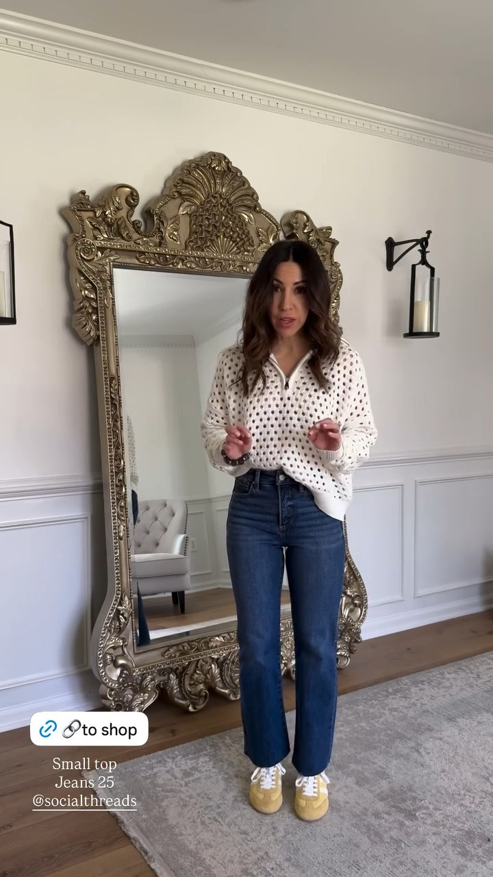 Jeans 25. Small sweater. Sneakers TTS.

#LTKOver40 #LTKPetite