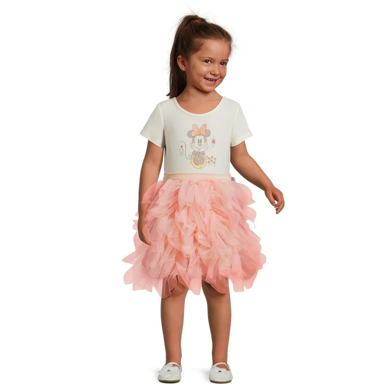 Disney Minnie Mouse Toddler Girl Short Sleeve Tutu Dress, Sizes 12M-5T | Walmart (US)