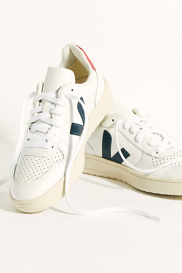 Veja V-10 Sneakers by Veja at Free People, Extra White / Nautico Pekin, EU 38 | Free People (Global - UK&FR Excluded)