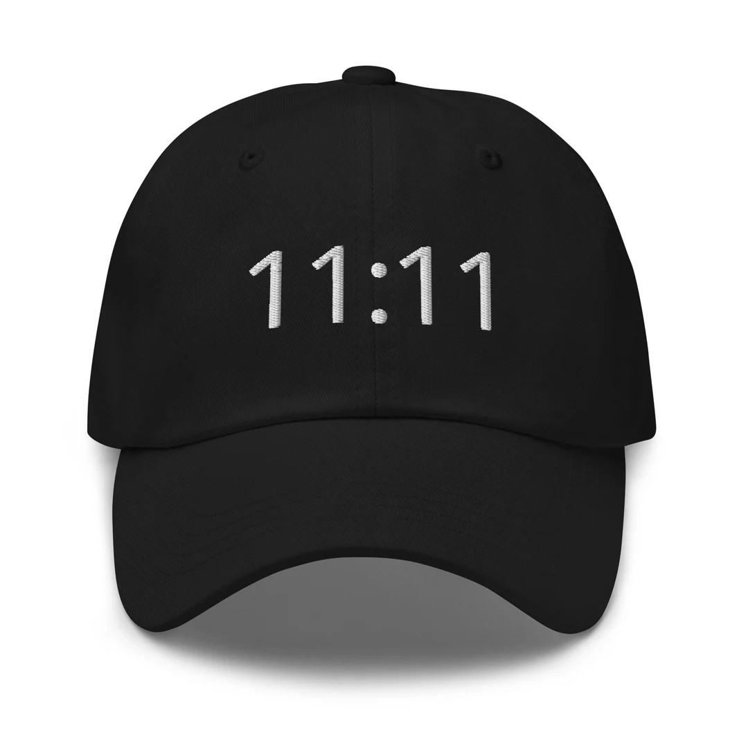 11:11 Angel Numbers Hat | Trendy Chic Hat Black Baseball Cap | Eleven Eleven Wish Making Hat - Et... | Etsy (US)