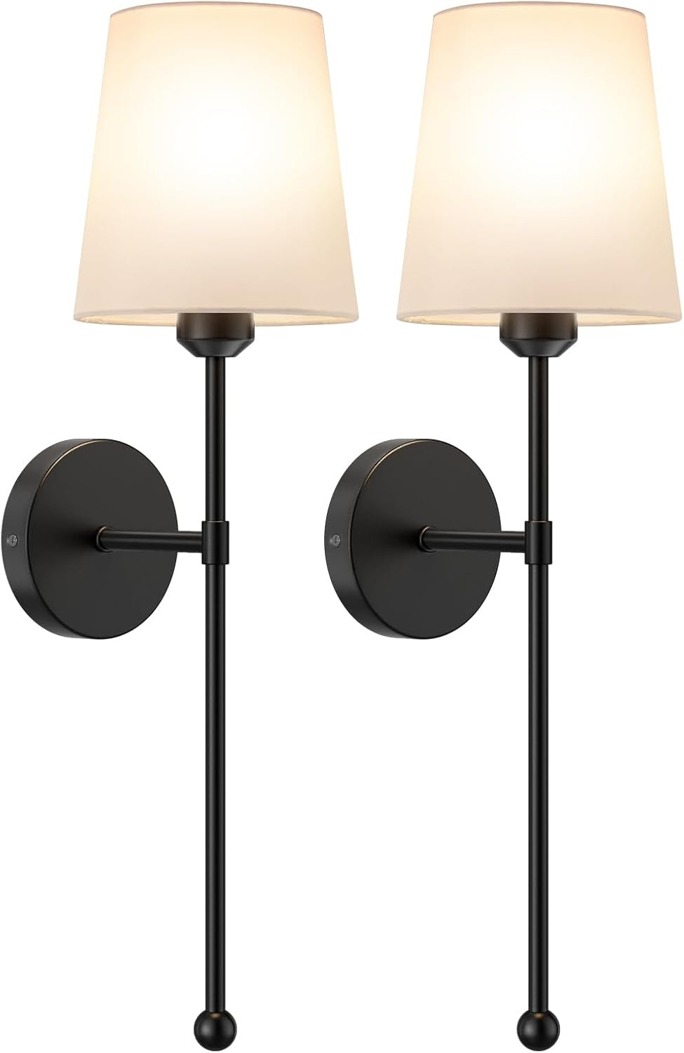 Battery Operated Wall Sconces, Black, 2 Pack with Magnetic Bulbs,RF Remote | Amazon (US)