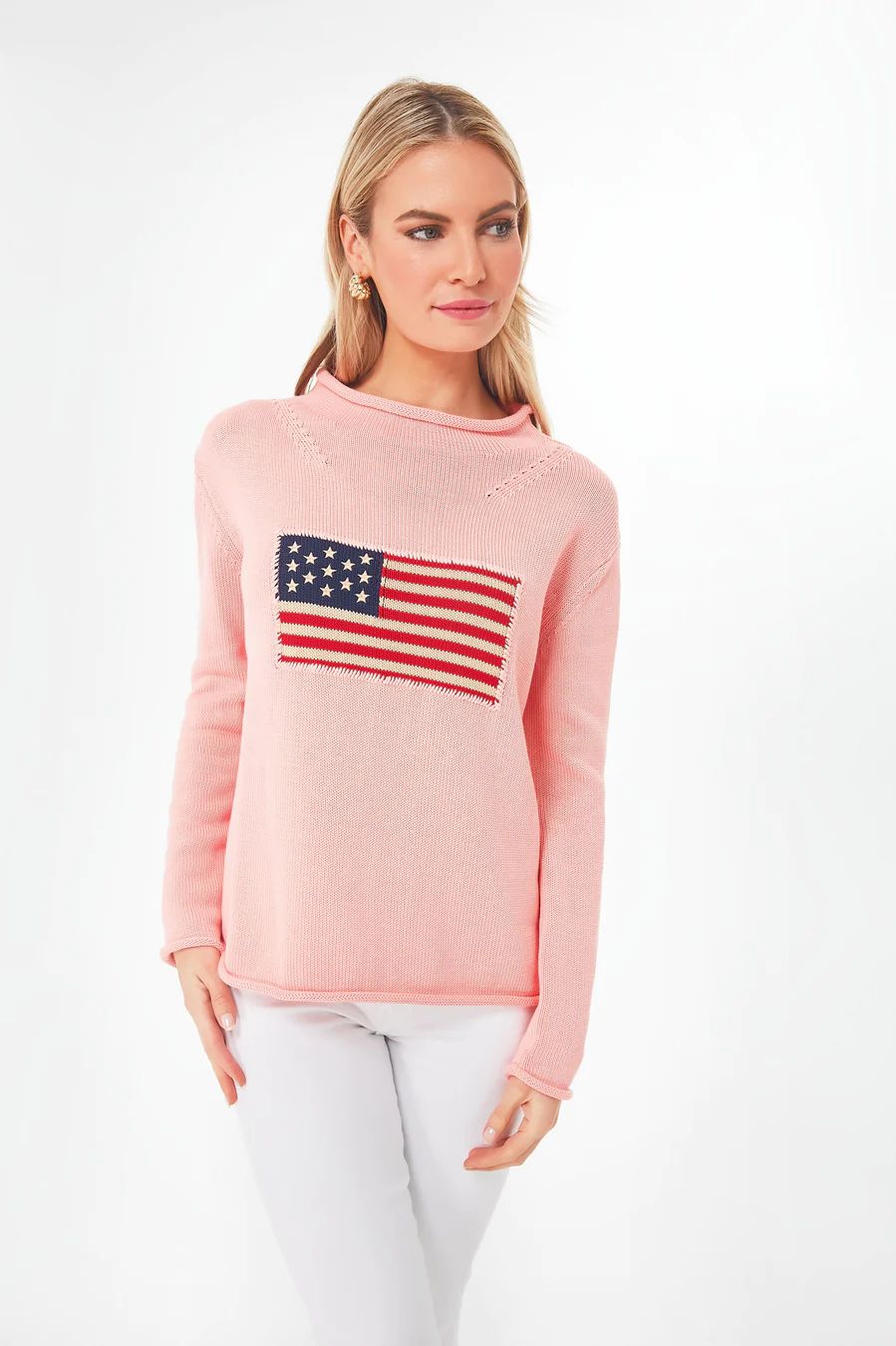 Washed Pink Americana Sweater | Tuckernuck (US)